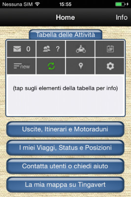 Pagina principale TingApp iPhone